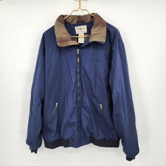 L.L. Bean Jackets & Coats Ll Bean Mens Flannel Lined Warm Up Blue